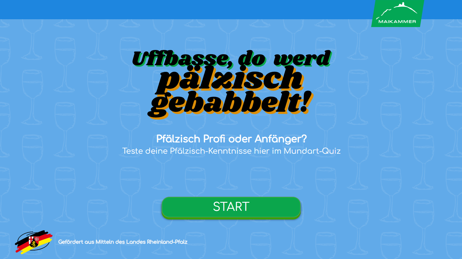 Pfälzisch-Quiz Maikammer: Startbildschirm