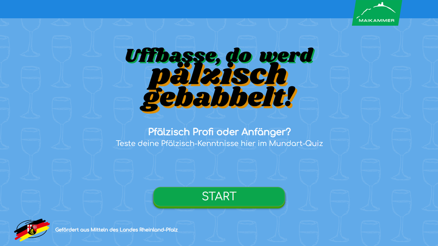 Pfälzisch Quiz auf der Touristen-Stele in Maikammer